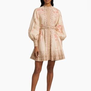 Zimmermann Illuminate Floral Button-Front Minidress